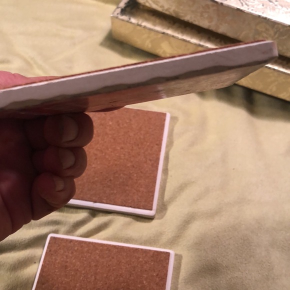 4 coasters/different quilt designs Counterart Absorbent Stone Coaster, American - Picture 4 of 8